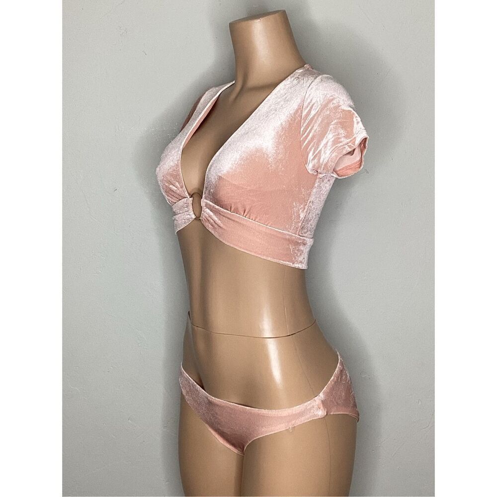 New. Robin Piccone blush stretchy velour bikini set. Small. Retails $189 - Picture 5 of 10